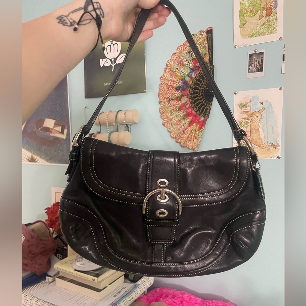 Black Leather Coach purse